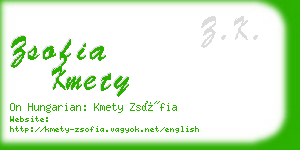 zsofia kmety business card